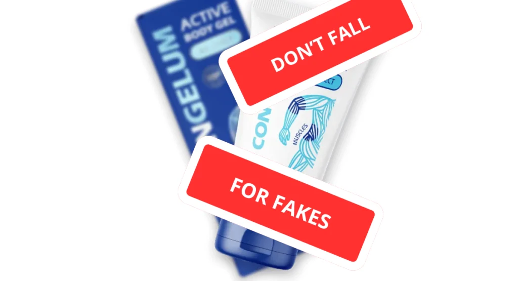 Congelum Gel bottle with warning to avoid counterfeits